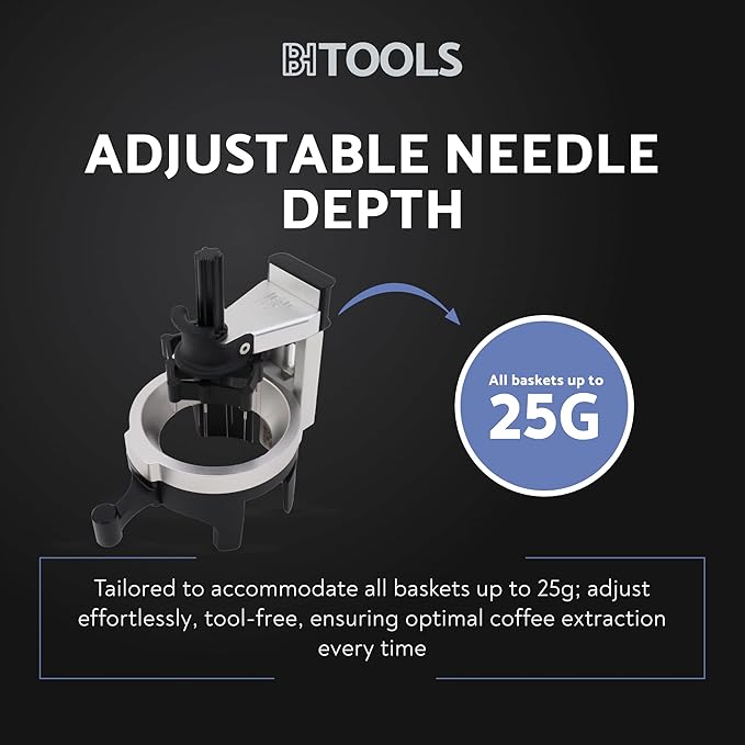 Barista Hustle AutoComb, Espresso WDT Distribution Tool, 12 Needle Espresso Stirrer, Adjustable Needle Depth, Compatible with Most 58mm Baskets and Portafilters, Durable and Replaceable Components