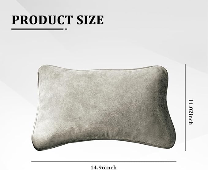 Car Lumbar Support Pillow, Suede Leather Vehicle Driving Seat Lumbar Support Pillow for Lower Back Pain Relief, Automotive Interior Back Cushion Pad, Universal for SUV Sedan Truck (Beige)