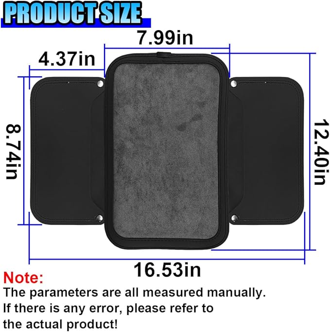 YoRise Car Center Console Cover, Leather Car Armrest Cover with 2 Storage Bags, Comfortable Non-Slip Arm Rest Seat Box Pad, Console Armrest Box Protector Cushion for Most Cars (Black)