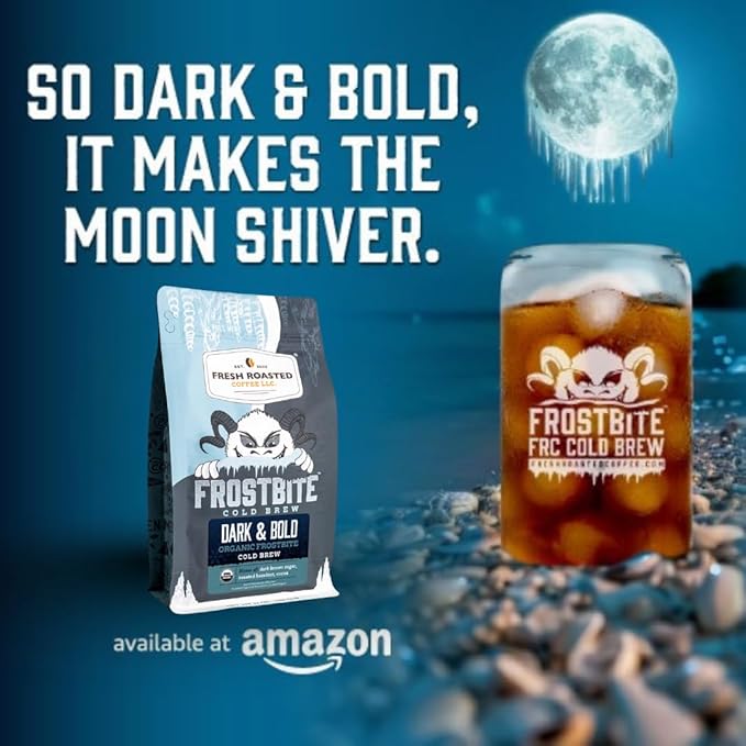 Fresh Roasted Coffee, Organic Dark & Bold Frostbite Cold Brew | USDA Organic, Kosher | Dark Roast | 2 lb Whole Bean