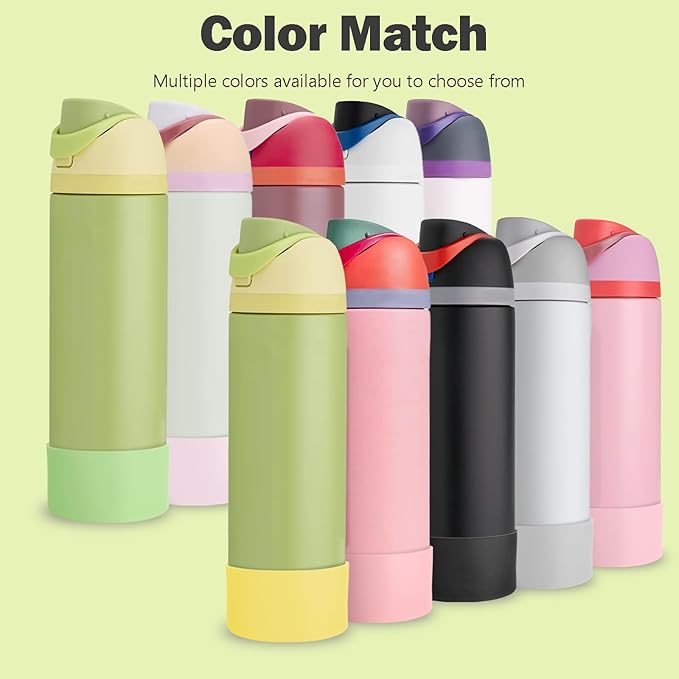 2PCS Silicone Boot for Owala 24oz FreeSip Water Bottle, Anti-Slip Scratch-Resistant Bottom Sleeve, Protective Sports Bottles Accessories, BPA-Free