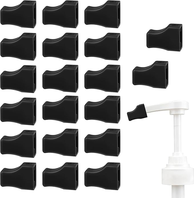 20 Pcs Black Coffee Syrup Pump Tip Covers Portable Rubber Pourer Caps Reusable Syrups Practical Pourer Caps for Long Lotion Pumps,Sugar, Liquor Bottle, Syrup Pump