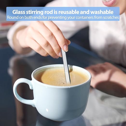 15 Pack Glass Stirring Rods: Diameter 0.314 inch Length 10 inch Glass Stir Sticks, Borosilicate Glass Stirring Rod for Mixing Lab