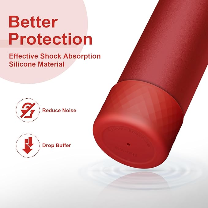2PCS Silicone Water Bottle Boot for Owala 24oz 32oz 40oz, Anti-Slip Protective Sleeve Bottom Bumper Protector for FreeSip, Twist, and Flip Stainless Steel Water Bottles