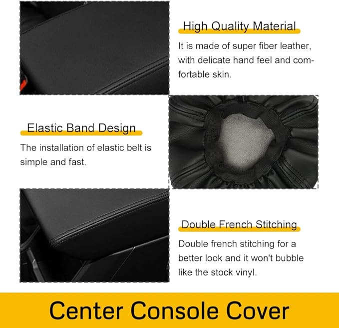 A ABIGAIL Center Console Armrest Cover Compatible with Subaru Forester 2019-2023 PU Leather Arm Rest Box Lid Middle Console Cover Seat Protector Armrest Cushion Pad (Black)