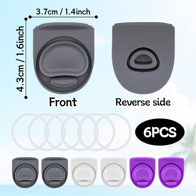 6 Sets Seal Rings and Replacement Stopper for Owala FreeSip 24oz 32oz,Water Bottle Top O-Ring Gaskets Lid for Owala 16/19/24/32/40oz Seal Mouth Cap Silicone Stopper Insert Parts Accessories (3 Colors)