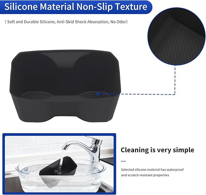 Armrest Box Rear Water Cup Mat Suitable for 2016-2023 Toyota Tacoma Rear Storage Silicone Case Interior Modification Accessories(Armrest Box Rear Water Cup Mat)