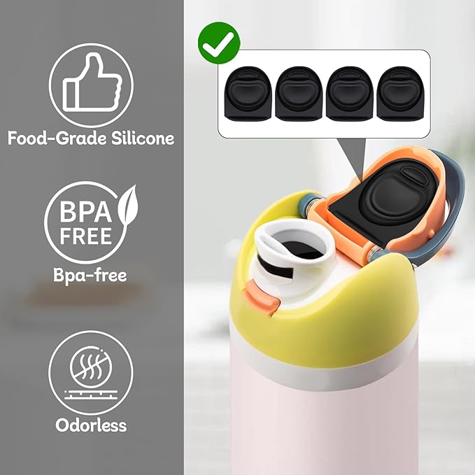 4pcs Replacement Stopper Seal Compatible with Owala FreeSip 24oz 32oz,Water Bottle Lid Insert Cap Silicone Seal Parts for Owala 16/19/24/32/40oz Spout Gasket Mouth piece Accessories F6