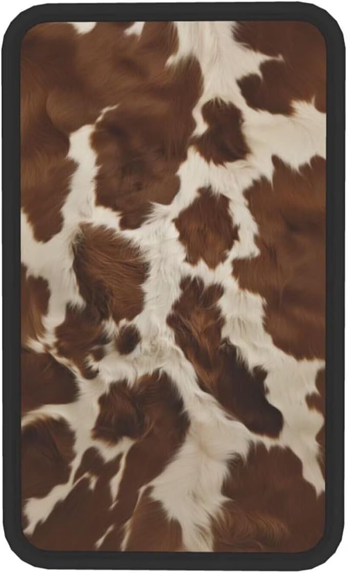 Car Center Console Cover Brown Animal Print Armrest Cover Cushion Cow Cute Universal Car Armrest Seat Box Pad Car Interior Accessories Protector for Vehicle, SUV, Truck, Sedans