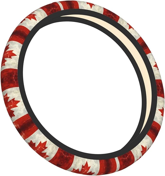 Canada Flag Universal Fit Steering Wheel Cover for Car, Truck, and SUV, Durable Steering Wheel Protection