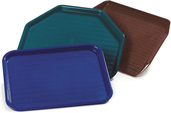 Carlisle FoodService Products Cafe Plastic Fast Food Tray, 14" x 18", Gray (Pack of 2)