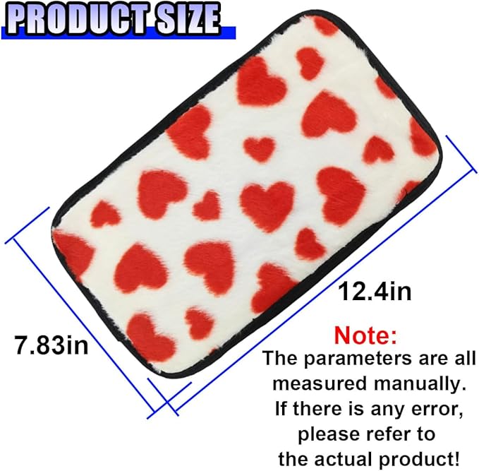 Furry Cow Print Armrest Cover for Car, Soft Plush Center Console Cushion Pad, Car Arm Rest Box Protector for Women Men, Universal Auto Decorative Accessories for Cars Trucks SUVs(Red)