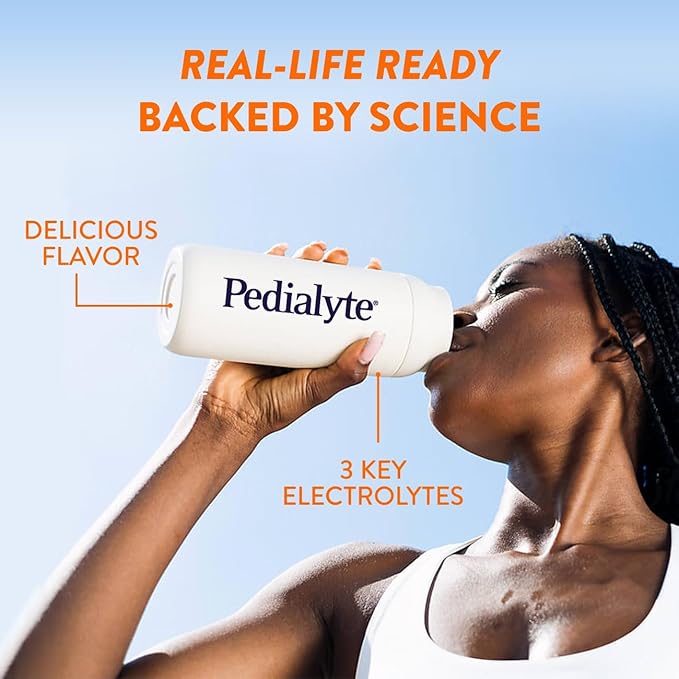 Pedialyte Electrolyte Powder, Hydration Drink for Kids & Adults, Orange, 8 Powder Packets