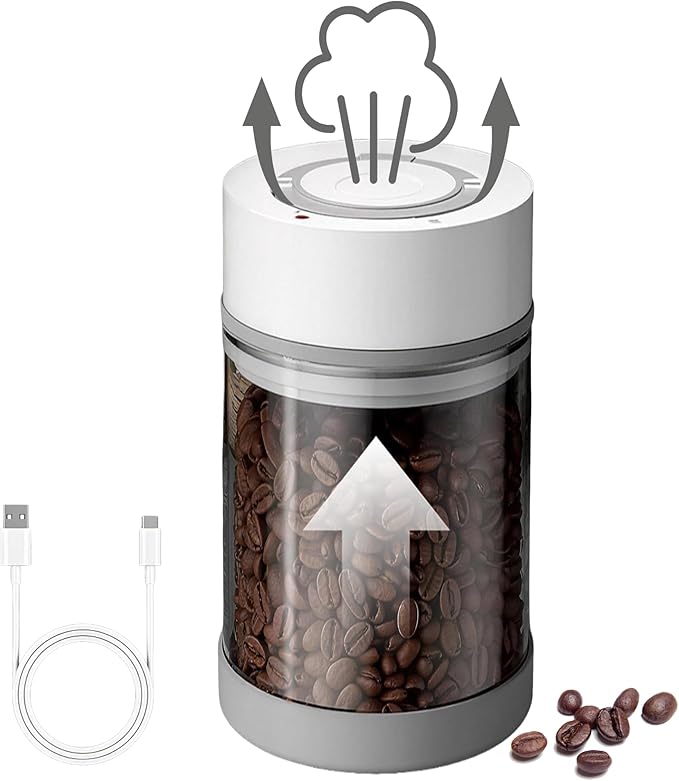 Electric Airtight Coffee Vacuum Canister, Vacuum Seal Jars for Coffee Bean Storage, Automatic Vacuum Seal Containers for Ground Coffee-Keeps Coffee Fresh with Electric Air Extraction Technology 1350ml