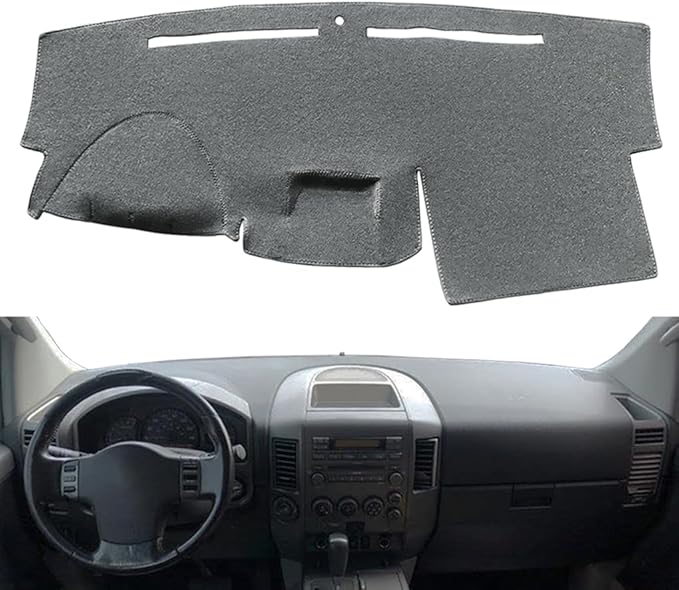 Dash Cover Mat Custom Fit for Nissan Armada 2004 2005 2006 2007/ Titan 2004-2012 no Navigation,Dashboard Cover Cap Pad Carpet (Dark Gray) Y59