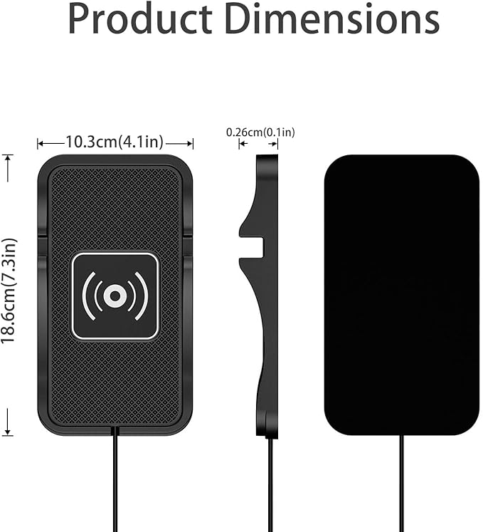Wireless Car Charger for Hyundai Santa Fe 2001-2026, Charging Station 2-in-1, Wireless Charging Stand Phone, Magnetic Wireless Charger,1M-USB
