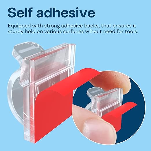 MMOBIEL 240pcs Self Adhesive Cable Clips – Wire Holder Clear Hooks Cord Organizer – Cable Management for Under Desk, Wall, Car, Office, Electrical Wires etc. – Wire Organizers Diameter 0.26 inch