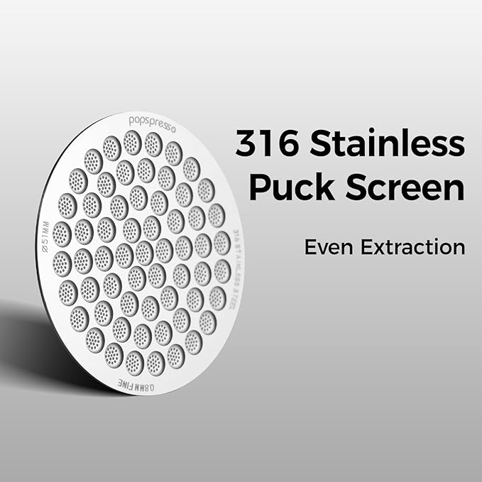 V3 Magnetic Espresso Dosing Ring & 316 Stainless Steel Puck Screen, 3cm High No Mess Coffee Dosing Funnel, Even Extraction Filter, Fits 51mm Tamper, Distributor & Portafilters