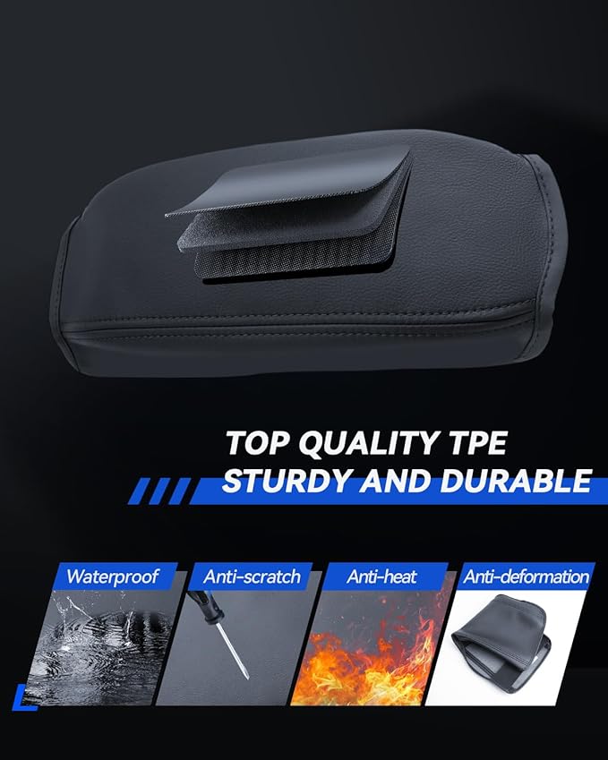 Armrest Cover for 2015-2020 2021 2022 2023 Jeep Renegade Accessories Center Console Middle Lid Pad Protector for Car Elbow Rest