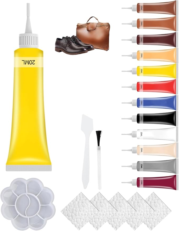 2026 Upgraded Advanced Leather Repair Gel, Multifunctional Leather Repair Kit for Car Seat Vinyl Repair Kit, Professional Leather Repair Coloured Cream Gel, Couch and Jacket Repair Kit (Yellow*)