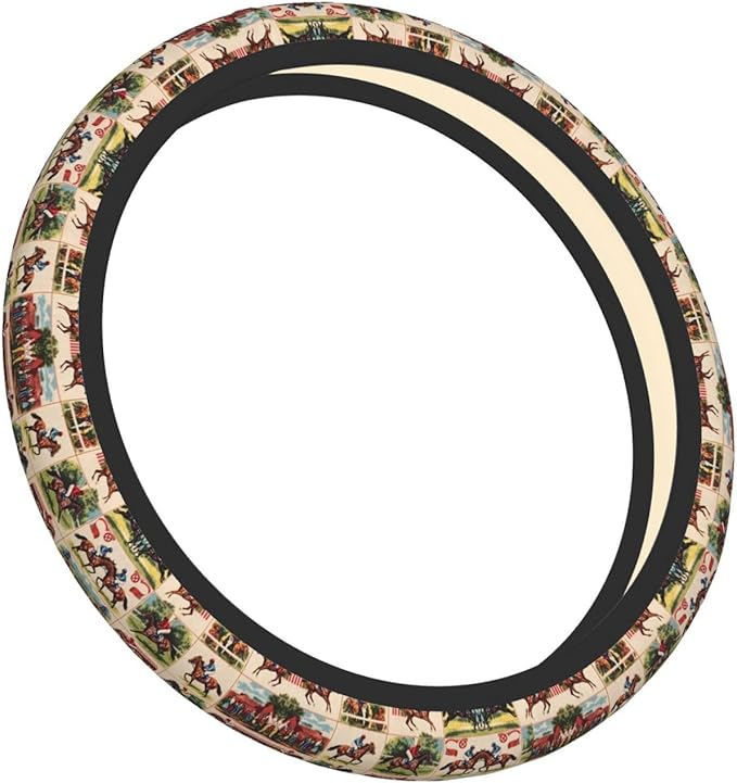 Horse Racing Universal Fit Steering Wheel Cover for Car, Truck, and SUV, Durable Steering Wheel Protection