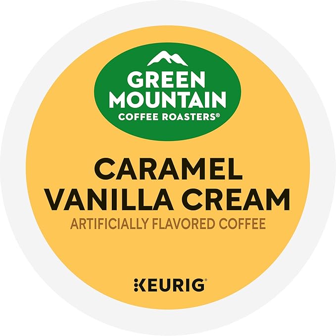 Green Mountain Coffee Roasters Caramel Vanilla Cream Coffee, Keurig Single-Serve K-Cup pods, Light Roast, 96 Count