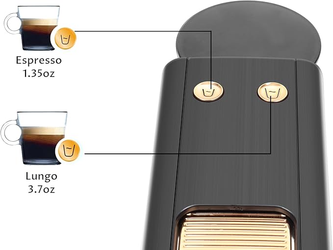 Espresso Machine Compatible with Nespresso Original Pods, 20 Bar High Pressure Mini Espresso Machine with 18oz Removable Tank, Programmable Single Serve Coffee Machine for Espresso Pods, Black