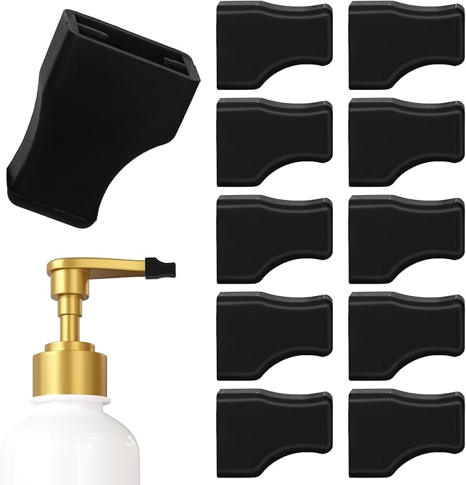 10 PCS Syrup Pump Caps, Syrup Pump Covers Black Rubber Coffee Syrups Pumps Tip Covers Portable Practical Pourer Cap Keep Syrups Sugar Condiments Olive Clean for Pour Dispenser, Oil Liquor Bottle