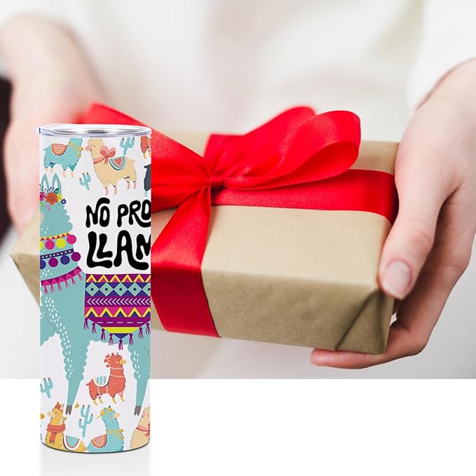 Llama Gifts, 20 Oz Straight Skinny Tumblers, Stainless Steel Tumbler, Double Wall Vacuum Travel Mug, Llama Animal Coffee Cup, Insulated Coffee Mug Thermal Cup for Home, Office, Outdoor