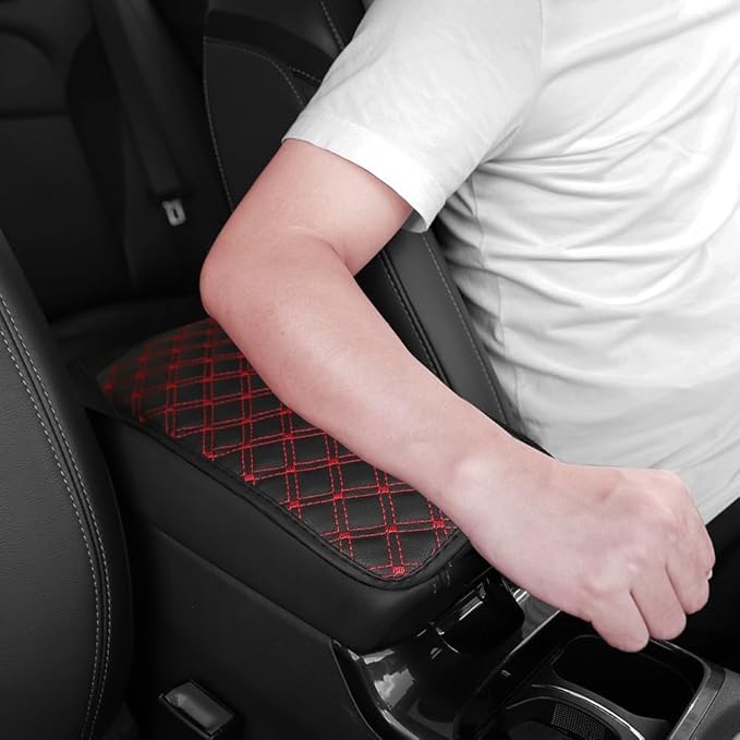 MiOYOOW Car Armrest Cover, Wear Resistant Center Console Pad Waterproof Car Center Console Cushion for Most Car SUV Truck