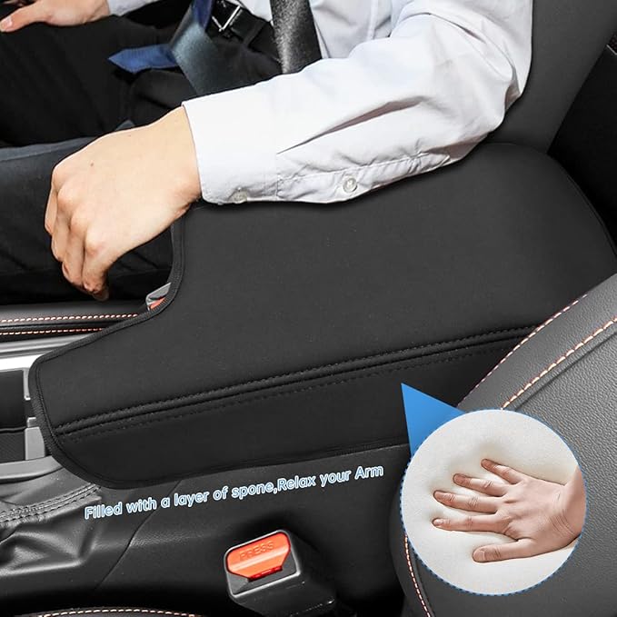 INTGET Car Center Console Armrest Cover for 2021 2022 2023 Subaru Crosstrek 2018 2019 2020/Impreza Accessories 2017-2023 Leather Arm Rest Box Lid Middle Console Cover Seat Protector(Neoprene)