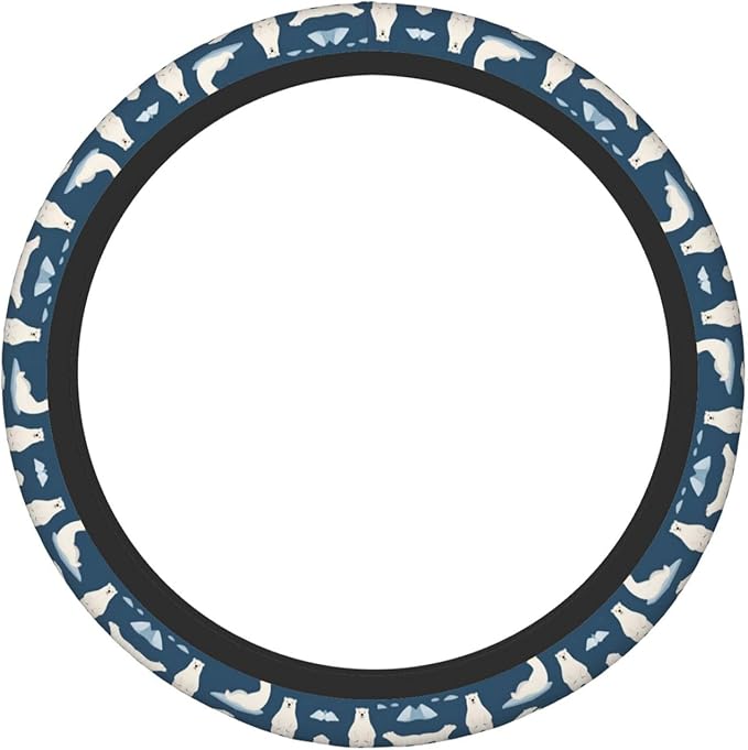 Neoprene Steering Wheel Cover Polar-Bears Car Steering Wheel Cover Universal Fit for Most Cars