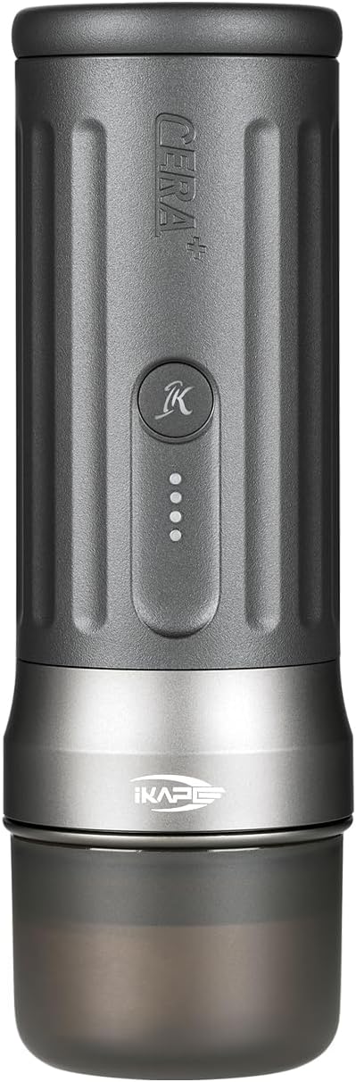 IKAPE Portable Coffee Maker, Electric Espresso Machine, Bl uetooth APP Connect & 58mm Bottomless Basket, Electric Coffee Maker 20 Bar Pressure, for Home, Travel, Camping