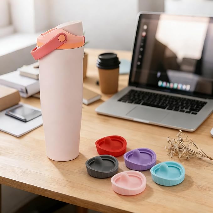Replacement Stopper Compatible with Owala FreeSip Sway 30oz 40oz, 7Pcs Leakproof Silicone Cap Mouth Stopper for Owala FreeSip Tumbler 40oz Water Bottle Lid Spout Gasket Plug Parts
