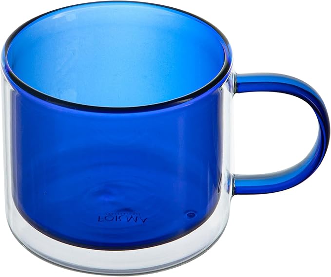 Restaurantware Coffee Cups 12 Pack of 11 oz Double Wall Glass Insulated Coffee Cup Borosilicate Mug Thermal Shock Resistant Handle Modern Design