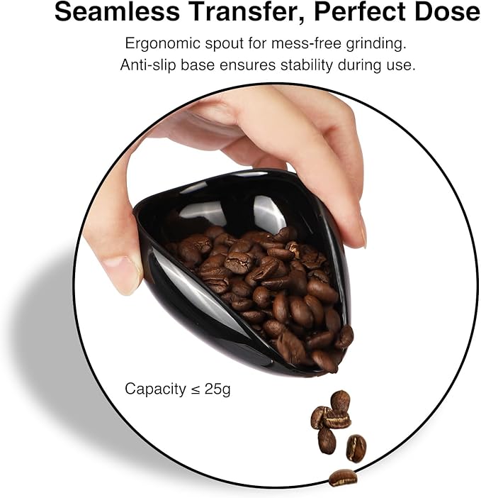 Ceramic Coffee Dosing Cup and 20 ML Spray Bottle Set - Static Reducing Espresso Accessories Kit for Home, Cafe | Professional Espresso Coffee Measuring Cups Tools (Black)