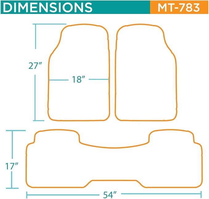 BDK Contour Liners - Original Heavy Duty Rubber Floor Mats for Car SUV Truck & Van - All Weather Protection (Original)