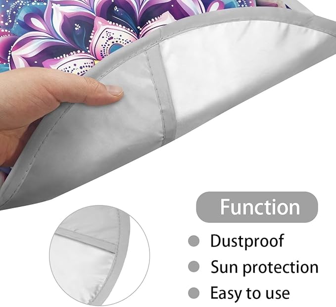 Mandala Steering Wheel Sunshade Purple Heat Resistant Steering Wheel Cover Sunblock Cover for SUV Vehicle Sedan Truck Summer Essential Gift for Holiday