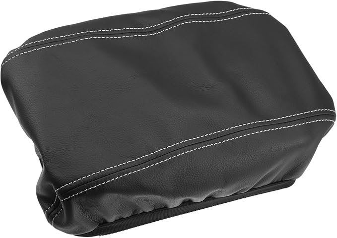 ACROPIX Car Center Console Armrest Cover for Hyundai Tucson 2016-2021 Faux Leather Interior Arm Rest Cover Elbow Cushion Pad Black Gray Stitches Car Parts
