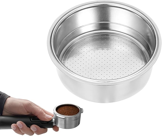 Stainless Steel Coffee Filter, 51mm Pressurized Espresso Filter Basket for Portafilter Machines Espresso Machine Parts Compatible with Coffee Machines with A 51mm Portafilter(2 Cups Capacity)