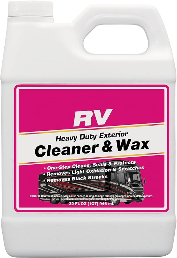 Gel Gloss RV Professional Grade One-Step Carnauba Cleaner Wax - Cleans, Protects & Enhances RVs - Restores Color & Shine - UV Inhibitors - Ideal for Scuff Marks - Use by Hand or Buffer - 32 oz