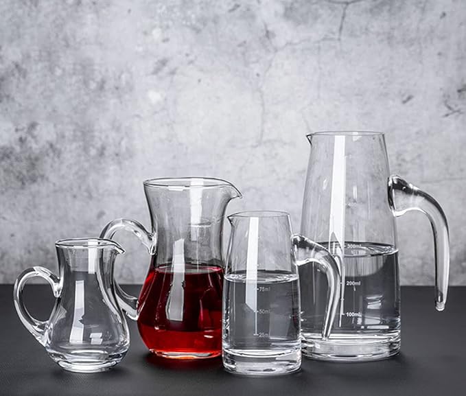 2pcs Glass Creamer Pitcher Sauce Serving Pitcher Milk Creamer Jug,300ml