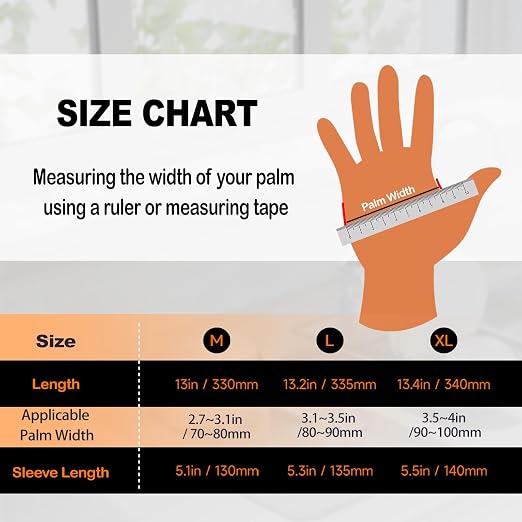 Heavy-Duty Thick Black Rubber Cleaning Gloves, 3 Pairs, XL | Reusable & waterproof black/orange dual layers. Non-slip design for dishwashing, kitchen cleaning, and auto care.