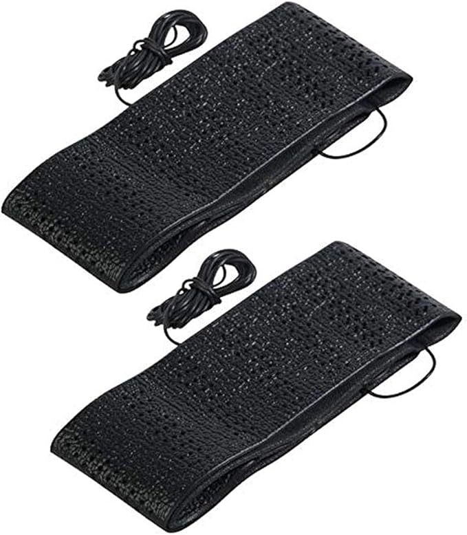 2 Black Lace-On Cover Grip Steering Wheel Stretch Vehicle Auto Classic Accessory, Variable