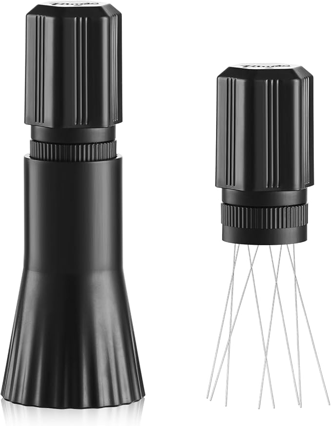 Bincoo Espresso Stirrer-Coffee Distribution Tool with 8 SUS304 Needles,Adjustable Needle WDT Tool with ABS Body,Espresso Distribution Tool (Black)