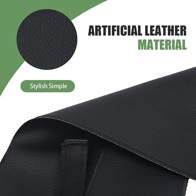 Car Umbrella Storage Cover, 23.6" x 6.1" Waterproof Leather Foldable Umbrella Holder, Hanging Storage Bag for Long/Short Umbrellas, Universal Seat Back Organizer for Cars (Black)