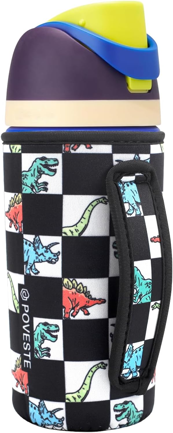 Water Bottle Sleeve with Handle for Owala Kids FreeSip 16 oz, Water Bottle Scratch Resistant Sleeve, Neoprene Cover Compatible with Owala 16 oz for Boys Girls to School Travel