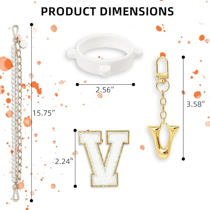 Letter Handle Strap Accessories with Cute Initial Charm Compatible with Owala Water Bottle 24oz 32oz 40oz Owala Kids