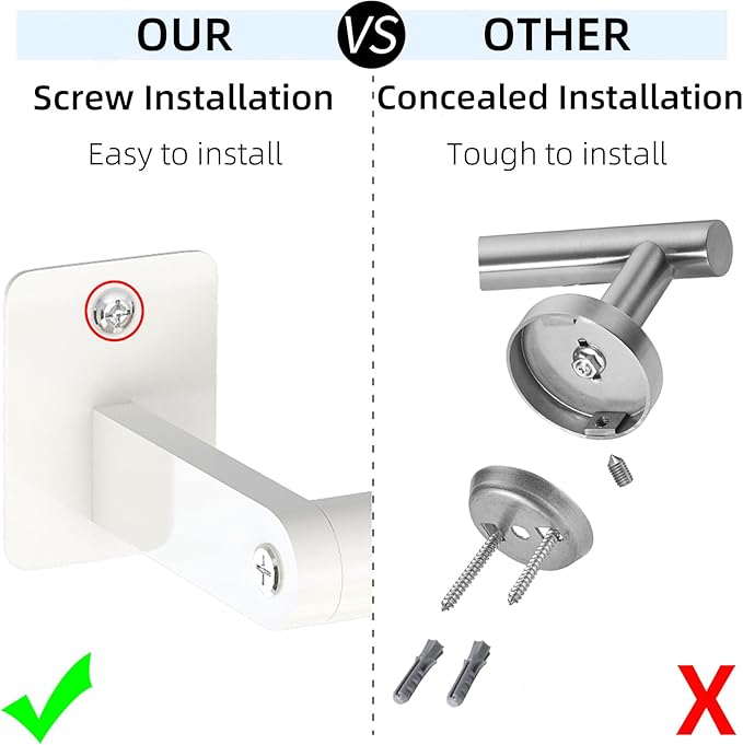 Bathroom Towel Bar, 24 Inch Towel Racks for Bathroom Wall Mounted, Heavy Duty Bath Hand Towel Holder Organizer, Modern Home Decor Towel Rod Bathroom Hardware Accessories, White