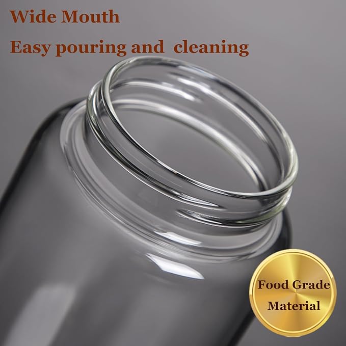 Vacuum Glass Coffee Storage Jar, 2400ML/81floz Large Canister with UFO Shaped Airtigt Lid,Perfect for Coffee Bean & Grounds,Sugar,Cereal,Dry Food